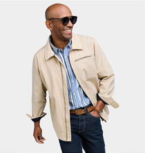 Pegasus Zip Cotton Jacket with Cord Collar - MA350